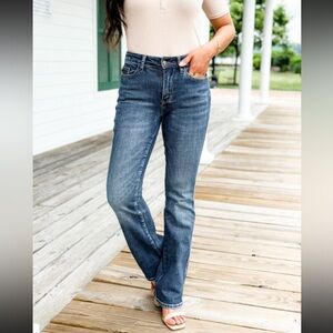 Judy Blue mid rise dark wash non distressed bootcut jeans